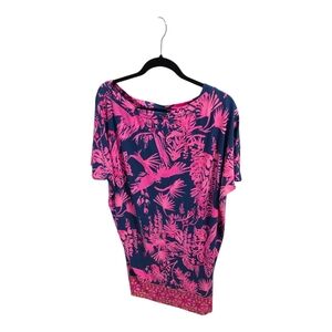 Lilly Pulitzer Asymmetrical Dress in Pink and Navy